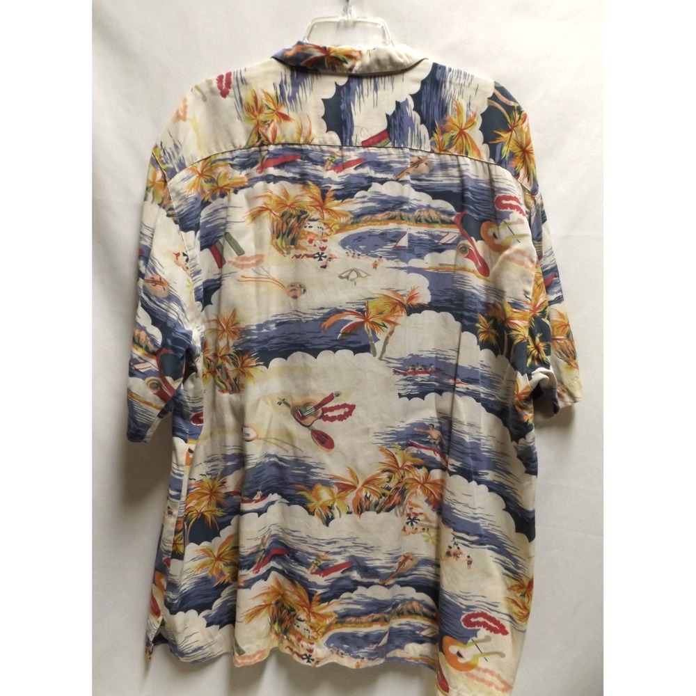 Tommy Bahama Hawaiian Shirt, ALL OVER PRINT, 100% Silk Sz XL, pit to pit 24"‎ - Picture 2 of 7